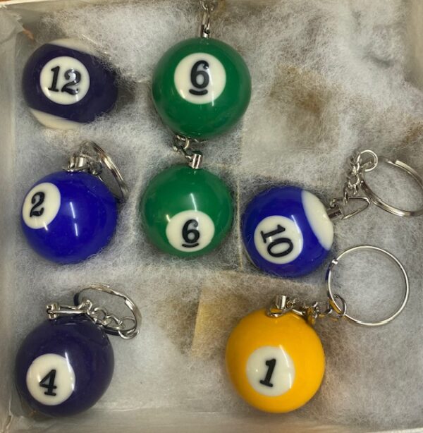 img 0402 1 - POOL BALL KEY CHAINS - 7 left in stock - specify number in notes when ordering
