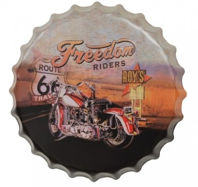 Bottle Cap 16" Sign - Freedom Riders at diecastdepot