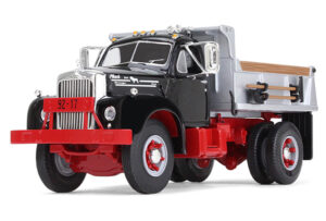 Mack B-61 Single-Axle Dump Truck in Black and Silver at diecastdepot