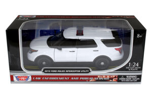 2015 Ford PI Utility white with light bar at diecastdepot
