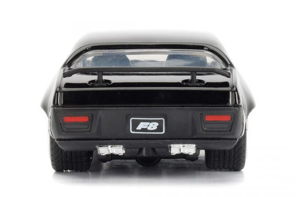 98300 3 2 - DOM'S PLYMOUTH GTX FROM F8 (FAST & FURIOUS) GLOSS BLACK IN 1:32 SCALE (5")
