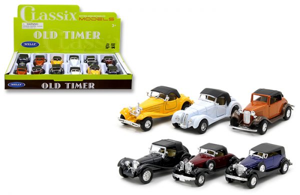 Old Timer Pull Back Action Cars Assortment - 1:38 Scale at diecastdepot