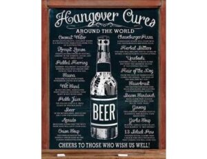 HANGOVER CURES METAL SIGN