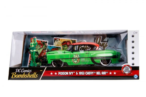 30455 1.24 dc comics bombshells 1953 chevy bel air w poison ivy 5 - 1953 Chevrolet Bel Air With Poison Ivy Figure – Hollywood Rides – DC Comics BY Jada 1:24