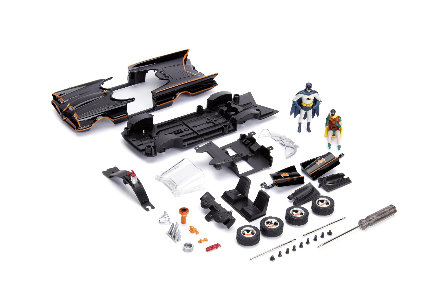 Details about   Build N' Collect Kit Batman Batmobile 1966 Classic w Batman/Robin Figure 8" 1:24 