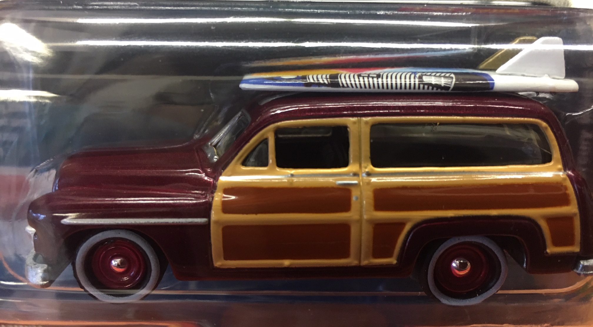 1/64 Johnny Lightning 1950 Mercury Woody Wagon Custom Wild Cherry JLCP7022