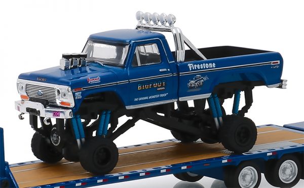 30054b - 1974 Ford F-250 Monster Truck on Gooseneck Trailer with Replacement Tires (Hobby Exclusive)