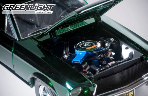 12823d - 1968 Ford Mustang GT - from the Movie BULLITT -GREEN CHROME EDITION
