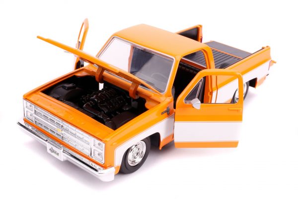 31607 1.24 jt 1985 chevy c10 stock g.orange 4 - 1985 Chevrolet C10 Pickup Truck Stock Wheels (Orange with White Two-Tone) – Just Trucks