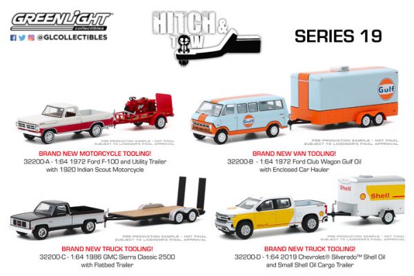 32200 1 64 hitch tow 20 grouppblast - 1972 Ford F-100 and Utility Trailer with 1920 Indian Scout Motorcycle - Hitch & Tow Series 20