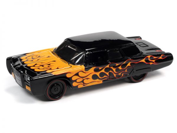 jlsf018a2 - 1966 Chrysler Imperial Custom (Black With Flames) (Gloss Black, Orange Flames)