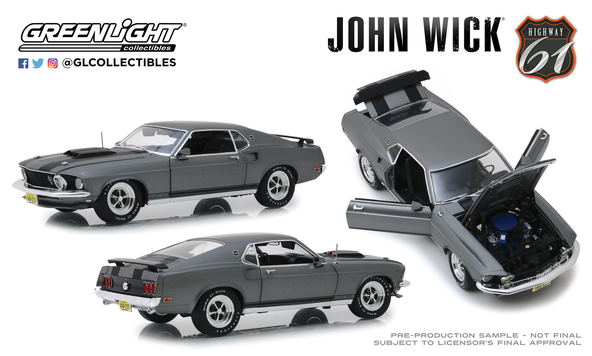 1969 Ford Mustang Boss 429 - John Wick (2014) by Greenlight