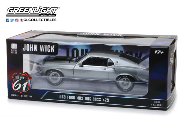 18016c - 1969 Ford Mustang Boss 429 - John Wick (2014) by Greenlight/Highway 61