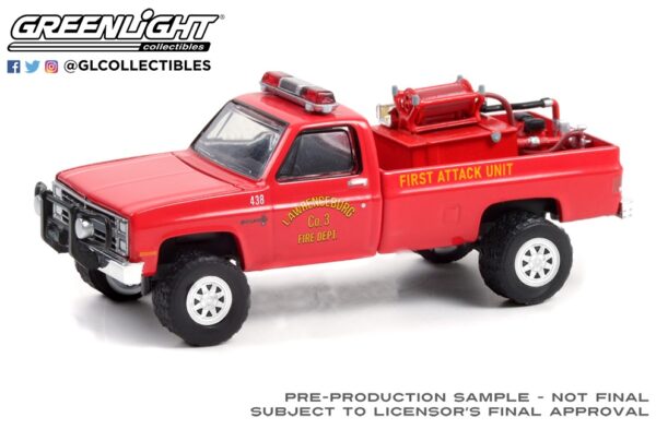 67010 a deco 2 - 1986 Chevrolet C20 Custom Deluxe - Lawrenceburg, Indiana Fire Department First Attack Unit with Fire Equipment, Hose and Tank