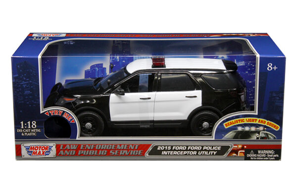 73996 1 - 2015 Ford Police Utility Lite & Sound BlackWhite