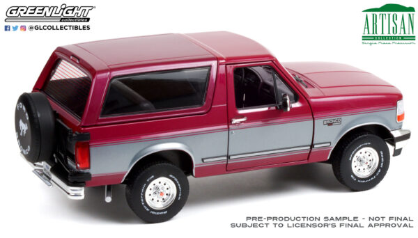 19095c - 1996 Ford Bronco XLT - Burgundy and Silver with Gray Interior