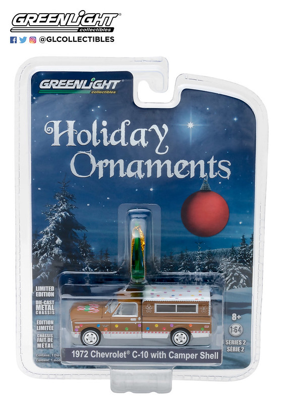 37120d 1 - 1972 Chevrolet C10 Pick Up Truck with camper - Holiday Ornaments