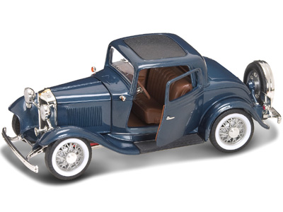 92248 blue - 1932 FORD 3 WINDOW COUPE - BLUE IN 1:18 SCALE