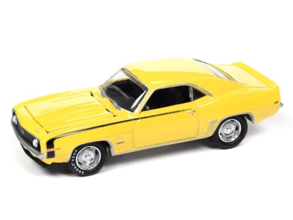 - 1969 Camaro (Daytona Yellow w/Black Side Stripes) 1967 Chevy Camaro (Gloss White w/Flat Black Roof Includes Motion Supercar Club Race Graphics)