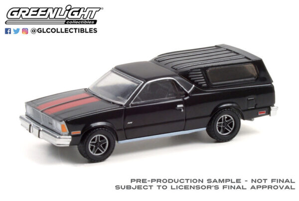 30310 - 1981 Chevrolet El Camino with Camper Shell - Black with Red Stripes (Hobby Exclusive)