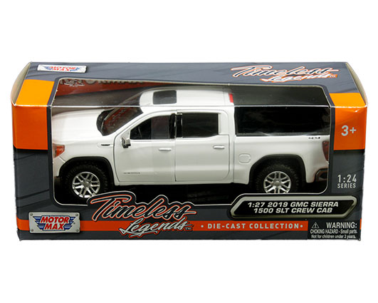 79361wh sm - 2019 GMC Sierra 1500 SLT Crew Cab (White) - Timeless Legends 1:24 Series (ACTUAL SIZE 1:27)