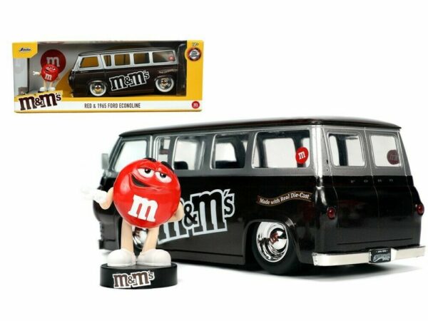 32027 - 1965 FORD ECONOLINE - WITH RED M & M FIGURE - HOLLYWOOD RIDES BY JADA