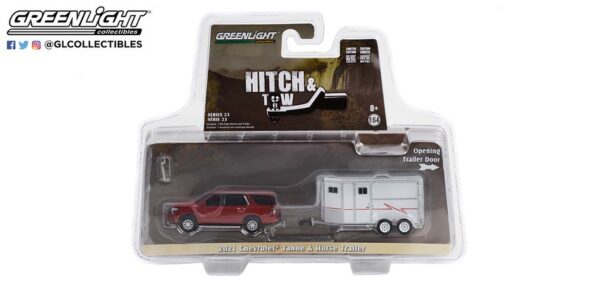 32230c - 2021 Chevrolet Tahoe in Cherry Red Tintcoat with Horse Trailer