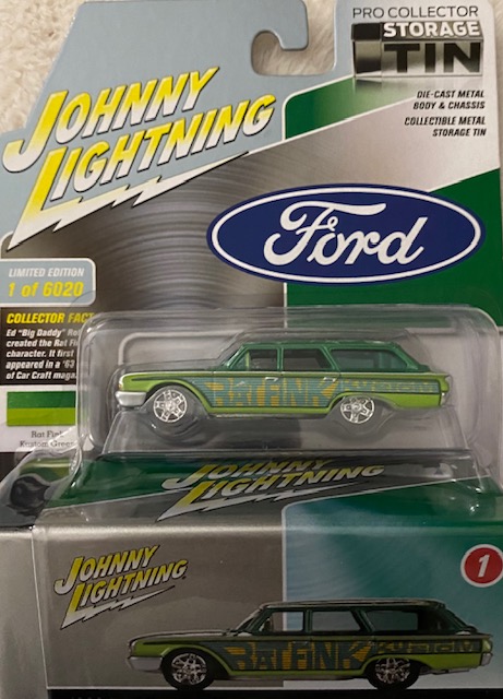 img 3207 - 1960 Ford Country Squire - Rat Fink Custom Green - comes with Pro Collector Storage Tin