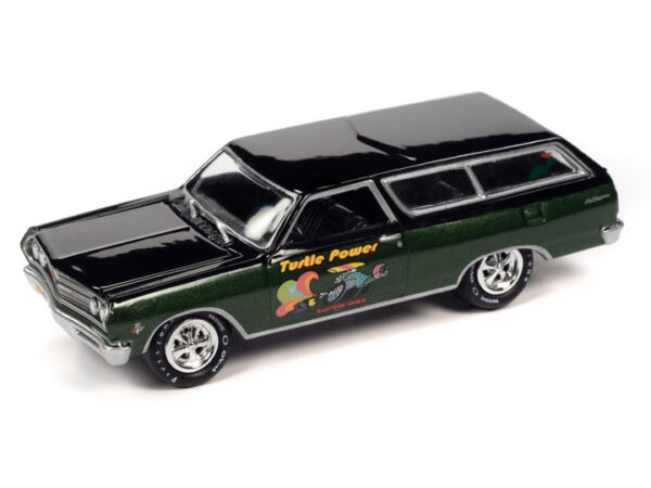 jlmc027a2 - 1965 Turtle Wax Chevrolet Chevelle Wagon in Green Metallic Lower with Gloss Black Upper & Turtle Wax Graphics