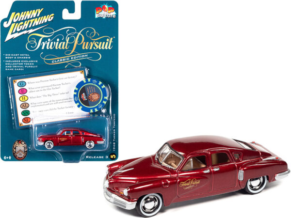 jlpc005 5a 1 - 1948 Tucker Torpedo in Red - Tucker Movie - Trivial Pursuit (INCLUDES EXCLUSIVE COLLECTOR TOKEN AND TRIVIAL PURSUIT GAME CARD)
