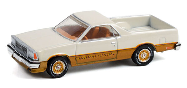 13310 c - 1980 Chevrolet El Camino SS in White and Gold GreenLight Muscle Series 26