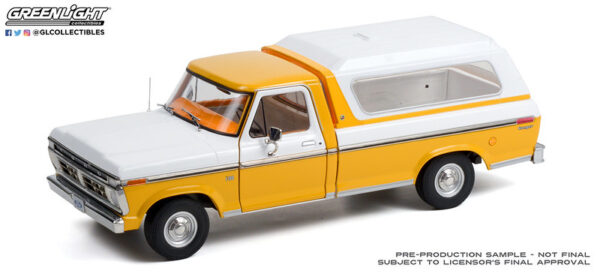 13621a - 1976 Ford F-100 Pickup in Chrome Yellow with White Combination Tu-Tone and Deluxe Bed Cover