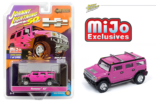 jlcp7210 24 - Off-Road Hummer H2 (Pink) – MiJo Exclusives (Johnny Lightning 1:64 50th Anniversary)