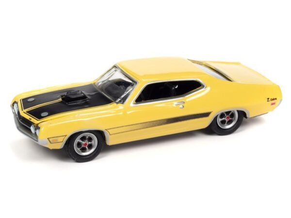 jlmc026a2 - 1971 Ford Torino Cobra in Grabber Yellow with Yellow & Black Side Laser Stripe