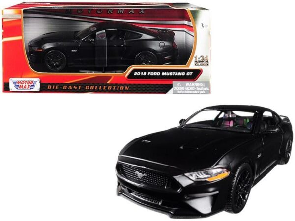 79352mtblk - 2018 FORD MUSTANG GT IN 1:24 SCALE BY MAISTO - MATT BLACK