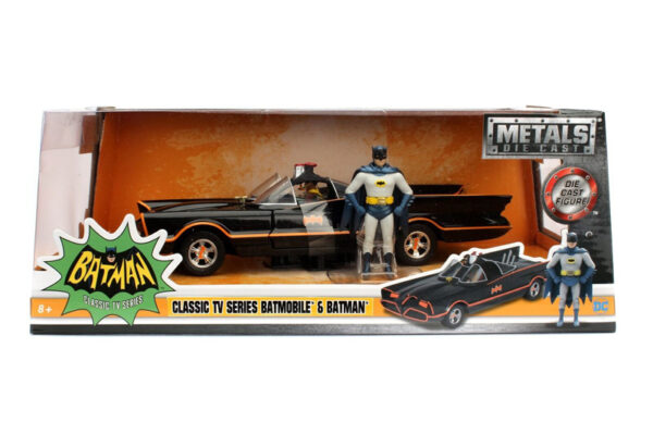 98259d - 1966 Classic Batmobile with Batman Figure - TV Series METALS Diecast by Jada Toys