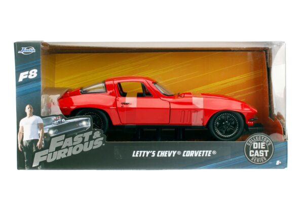 98298 1.24 f8 lettys chevy corvette in packaging - 1966 Chevrolet Corvette Stingray -Fast & Furious 8 - Letty’s
