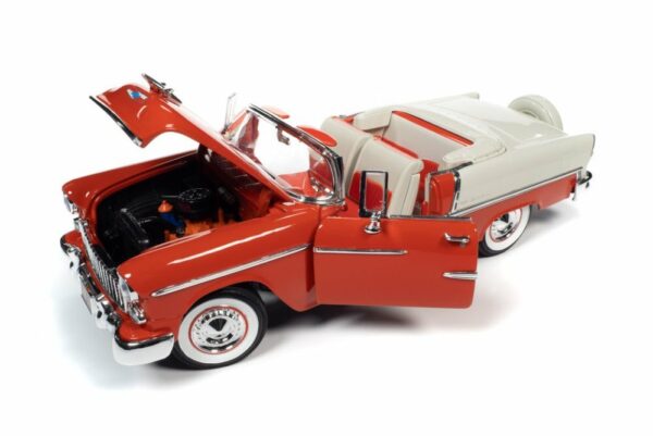 amm1265 r2 1955 chevy bel air conv 118 6 48945.1643394401 - 1955 Chevrolet Bel Air Convertible Gypsy Red and India Ivory White "American Muscle 30th Anniversary"