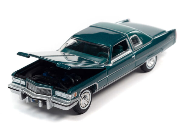 awsp109a - 1975 Cadillac Coupe DeVille in Greenbriar Firemist Poly with Dark Green Vinyl Roof
