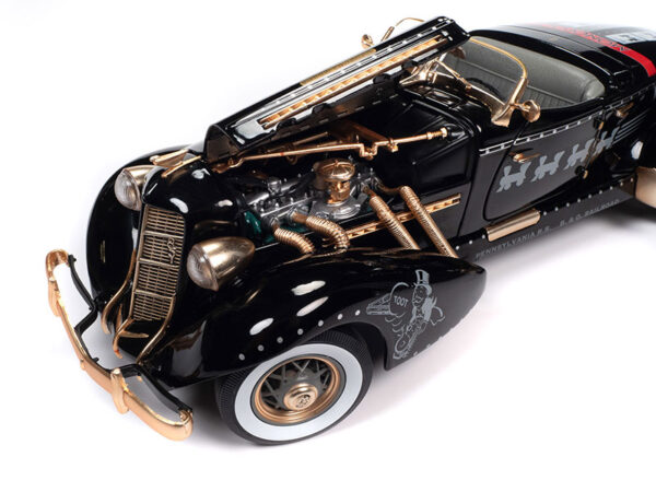 awsp140c - 1935 Auburn 851 Speedster in Black with Matte Gold - Monopoly