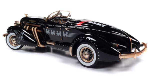 awss140b - 1935 Auburn 851 Speedster in Black with Matte Gold - Monopoly