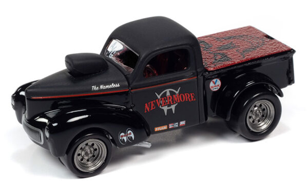 jlsf021b5 - 1941 Willys Gasser Pickup (Blacked Out) (Gloss/Flat Black with Metallic Red)