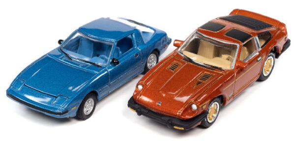 jlsp169 b - 1982 Mazda RX-7 in Light Blue Metallic • 1981 Datsun 280ZX in Orange Mist Metallic