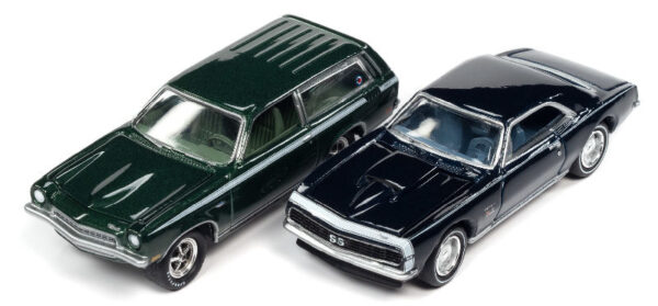 jlsp170 a - 124967 Chevrolet Camaro SS in Royal Plum • 1972 Chevrolet Stinger Wagon in Dark Green with White Stripes