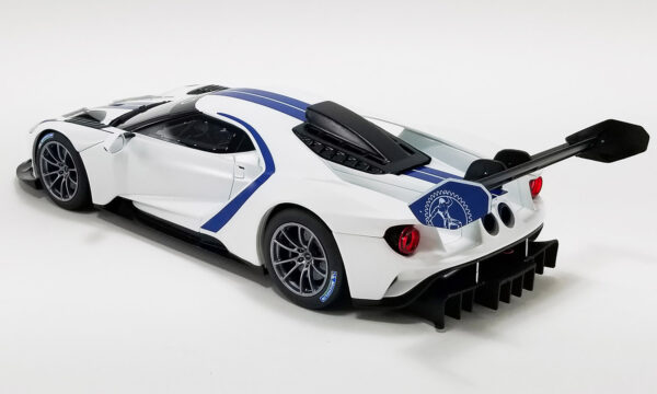 us040a - 2020 Ford GT MKII White with Blue Stripes 1/18 Model Car by GT Spirit for ACME
