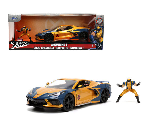 33354 1 - Wolverine & 2020 Chevrolet Corvette Stingray (Yellow/Blue) – Marvel X-Men