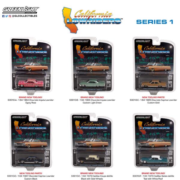 63010 1 64 california lowriders series 1 pkggroup b2b - 1964 Chevrolet Impala Lowrider - Pink with Rose - California Lowriders Series 1