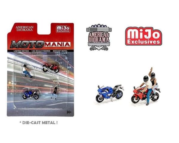 ad76486 - Moto Mania Diecast Figurine Set for Model - 4 Piece - MiJo Exclusive