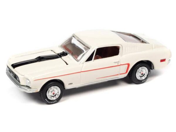 jlct008a1a - 1968 FORD MUSTANG GT 428 COBRA JET (WIMBLEDON WHITE) WITH COLLECTOR TIN