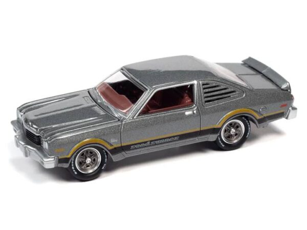 jlmc028b6 - 1976 PLYMOUTH VALARE ROAD RUNNER IN SILVER CLOUD POLY WITH BLACK & ORANGE SIDE STRIPES & RR SIDE SCRIPT